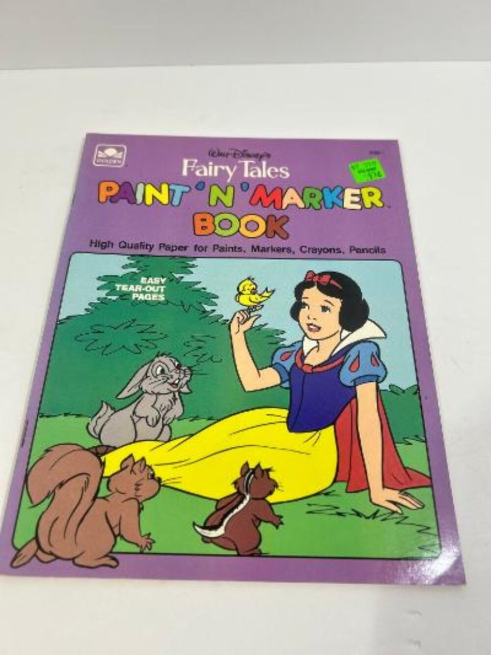 Disney Fairy Tales Paint N Marker Book Vintage 1987 Golden Book New Unused